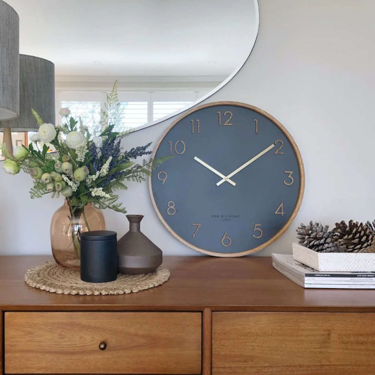One Six Eight London Scarlett Wall Clock Charcoal 35cm | Minimax