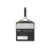 Front view of Ooni Compact Pizza Peel featuring a flat stainless-steel blade and black handle.