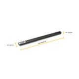 Ooni Pizza Oven Brush Short, angled view of compact pizza oven brush with wooden handle and metal scraper