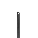 Ooni Pizza Oven Brush Short, angled view of compact pizza oven brush with wooden handle and metal scraper