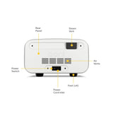 Ooni Volt 2 Pizza Oven Polar White – labeled diagram of rear panel, vents, and power switch