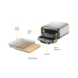 Ooni Volt 2 Pizza Oven Polar White – labeled diagram showing oven shelf and pizza stone