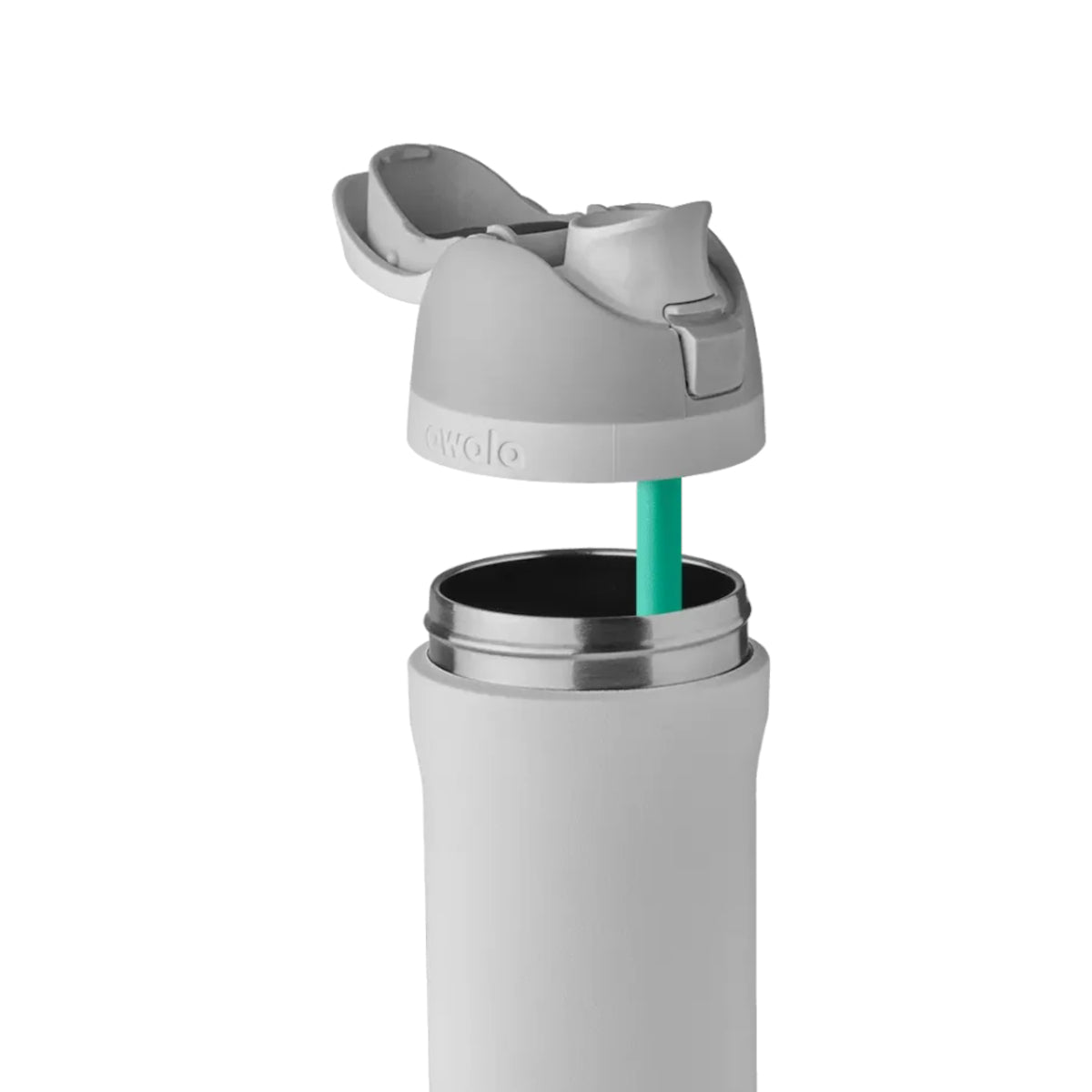 Dual sip and straw lid with internal straw for easy hydration