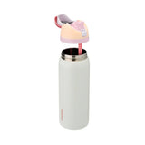 Dual drinking system with built-in straw and wide-mouth opening