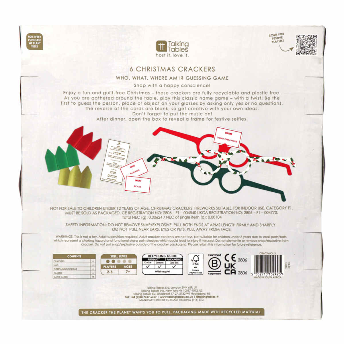 Talking Tables Lux Holly Guessing Game Cracker 30cm | Minimax