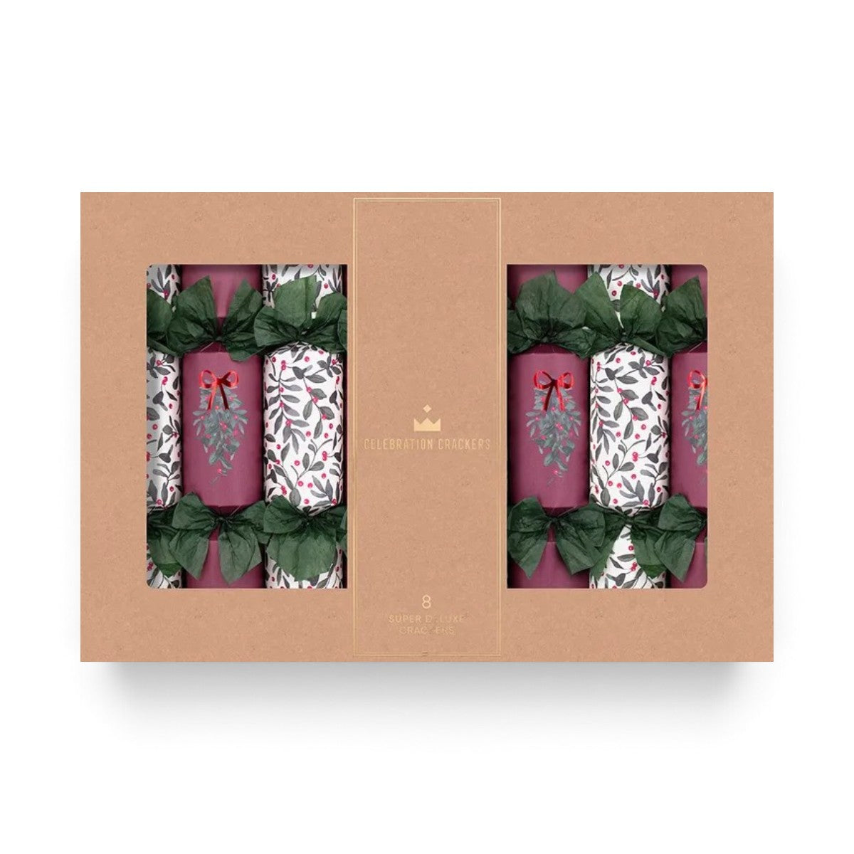 The Paperie Celebration Crackers Super Deluxe Crackers Burgundy Berry 30cm Set Of 8