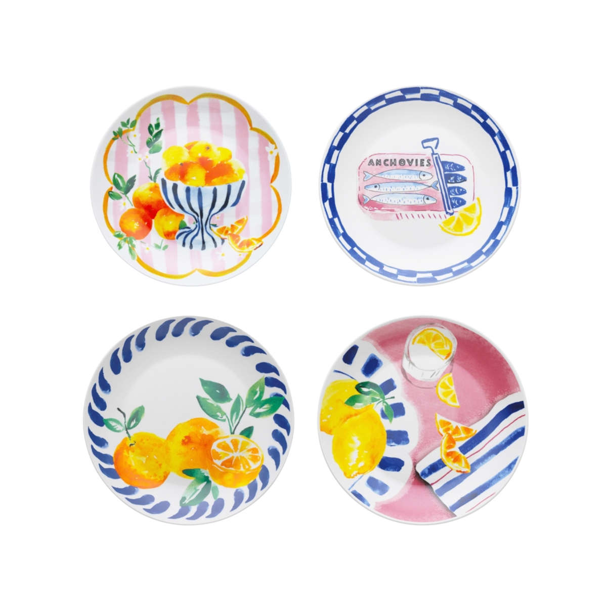 Porto Positano Side Plate 20cm (Set of 4) | Minimax