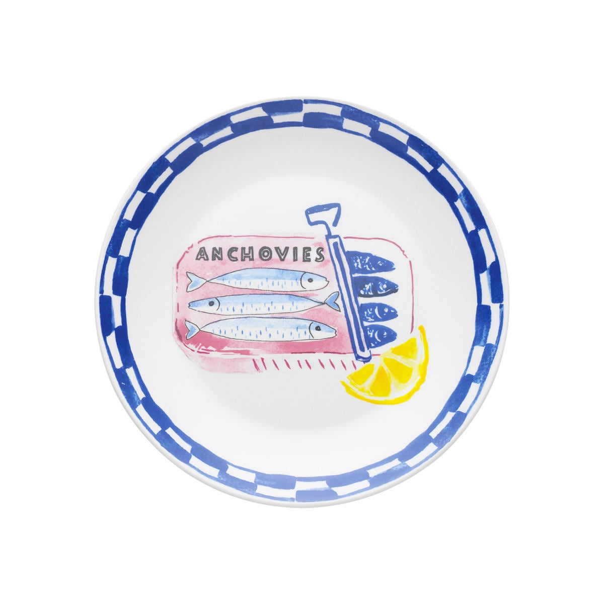 Porto Positano Side Plate with Anchioves and Lemon Design 20cm | Minimax