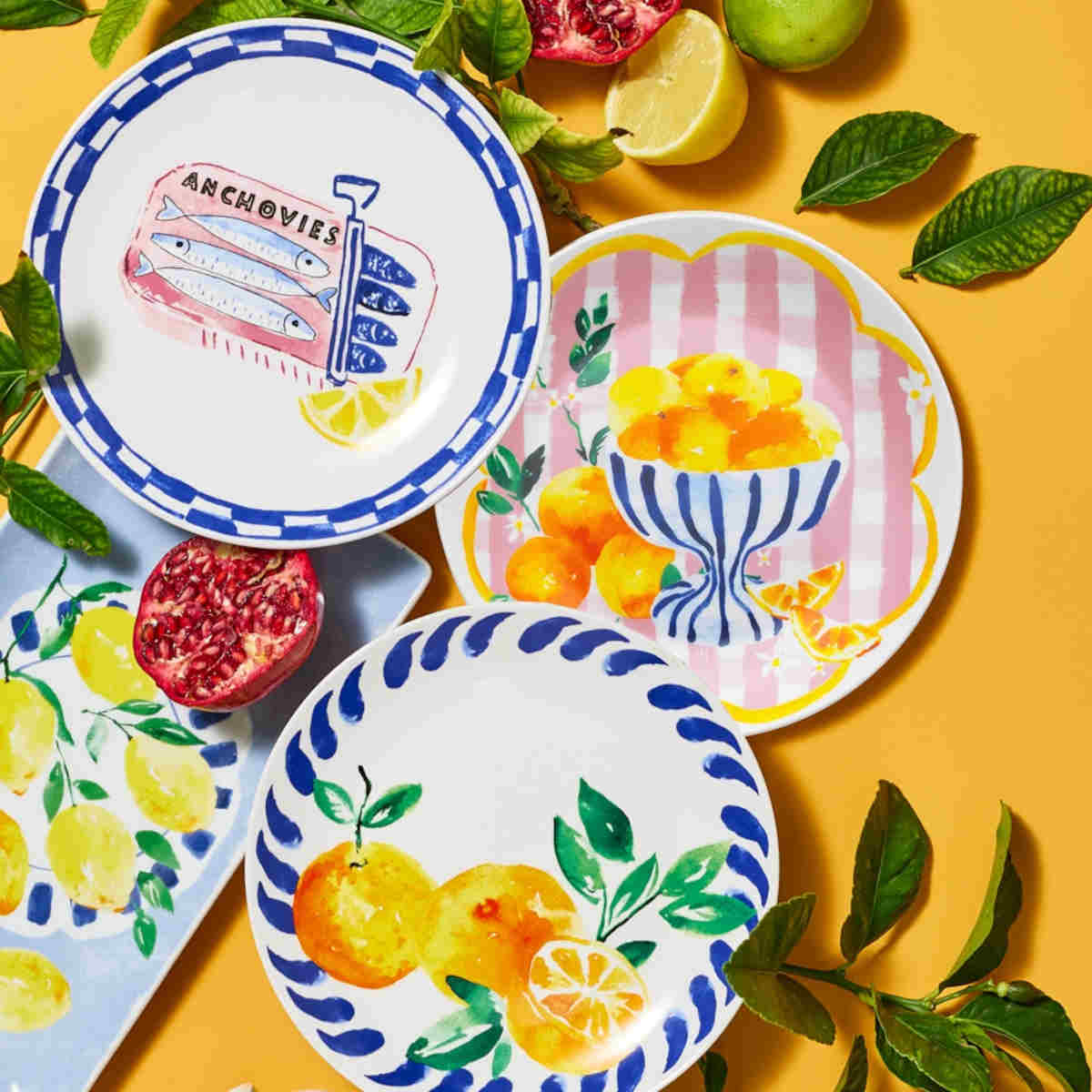 Porto Positano Side Plate with Anchioves and Lemon Design 20cm | Minimax