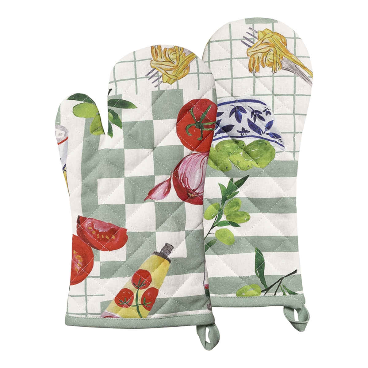 Porto Valentina Oven Mitts Sage Set of 2