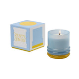 Paddywax Stacked Zesty Lemon Candle 198g, stacked ceramic candle in lemon-inspired design with lid