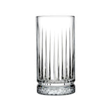 Single Pasabahce Elysia 445ml long drink glass with elegant cut-glass pattern and thick decorative base.