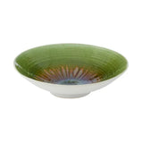 Patra Cereal Bowl Green 30cm – large ceramic serving bowl with glossy green glaze and artistic flower detail, perfect for dining tables.