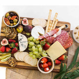 Peer Sorensen acacia wood serving board with cheese, fruit and charcuterie, large entertaining platter board