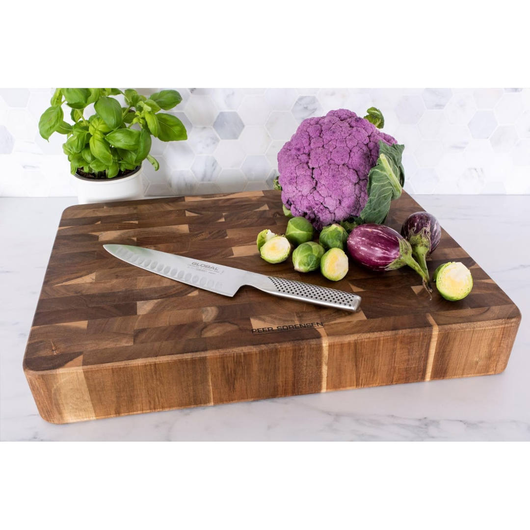 Peer Sorensen end grain chopping board 51 x 35 x 7cm thick wooden butcher block cutting board