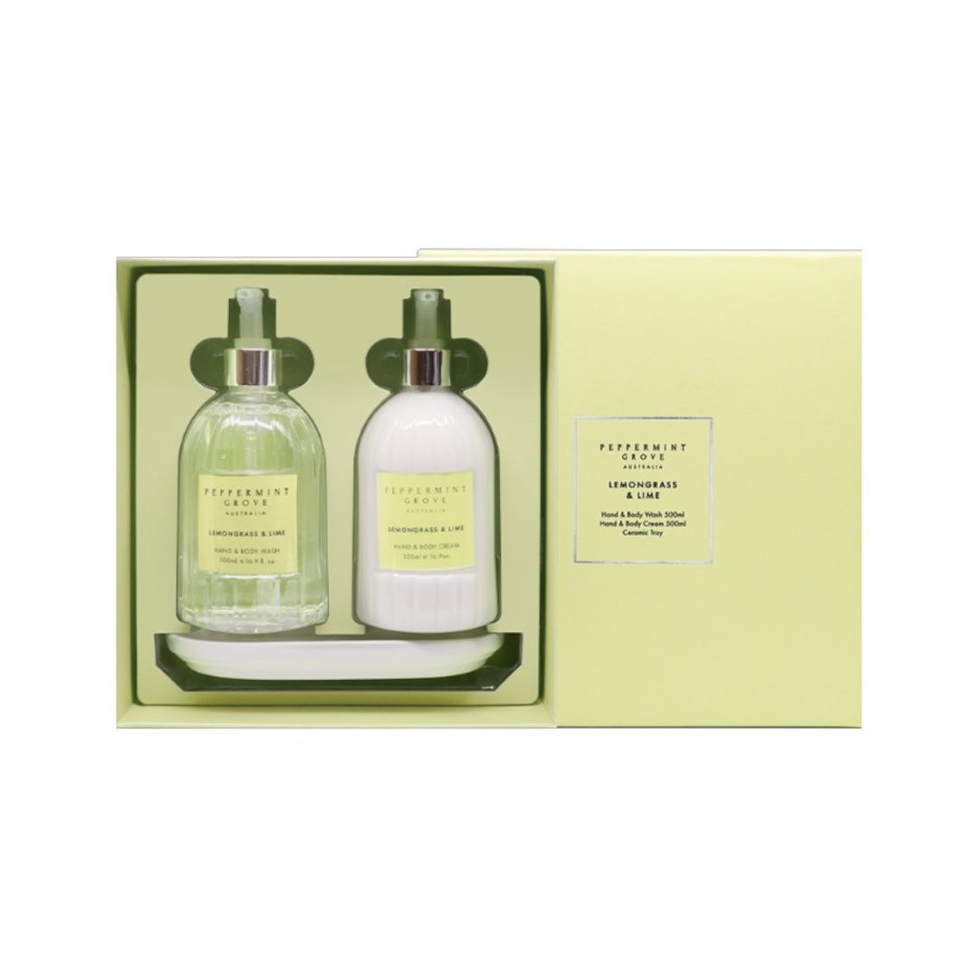 Beautifully boxed hand care set featuring fresh citrus notes and a sleek ceramic tray
