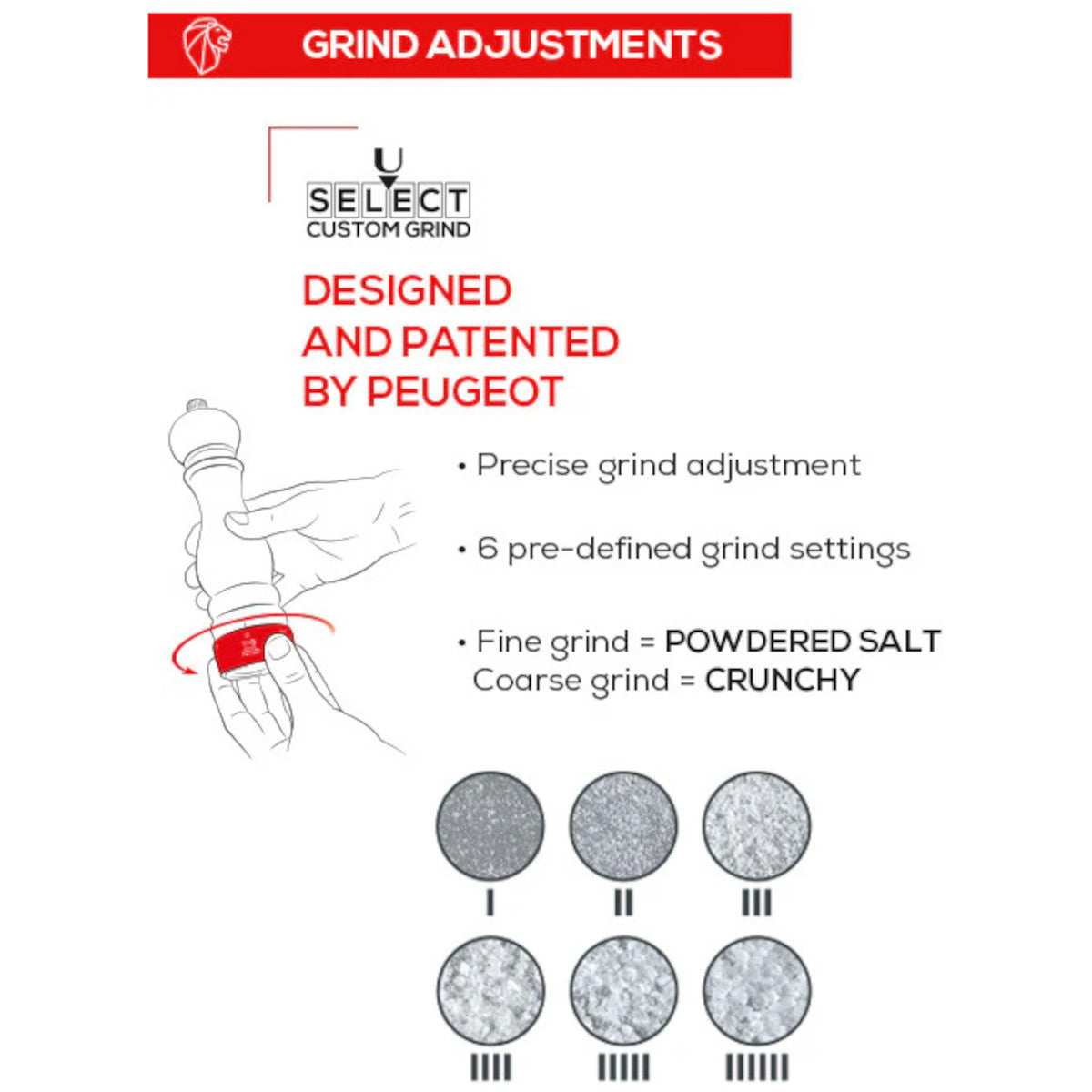 Peugeot Paris u'Select Salt Mill 22cm Chocolate brown wooden grinder with gold knob