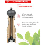 Peugeot Paris u'Select Salt Mill 22cm Chocolate brown wooden grinder with gold knob