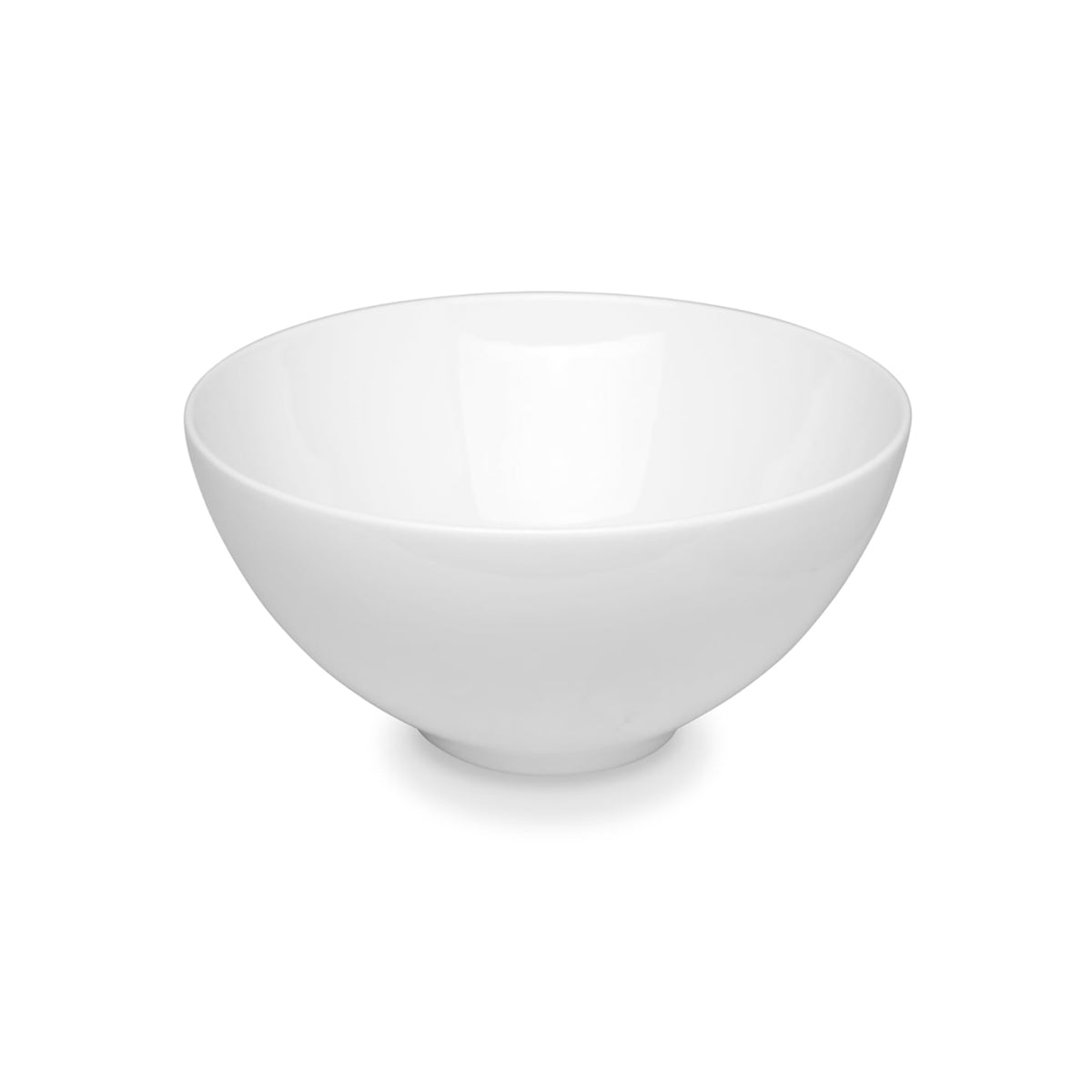 Pillivuyt Cecil Salad Bowl 20cm – side view with smooth white porcelain finish
