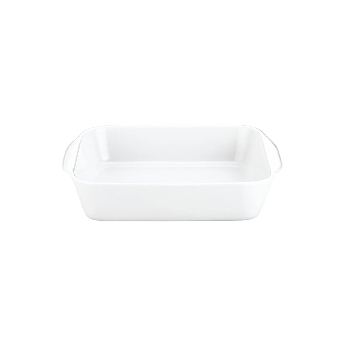 Pillivuyt Square Roasting Dish 14cm x 16cm – plain white porcelain dish with integrated side handles.