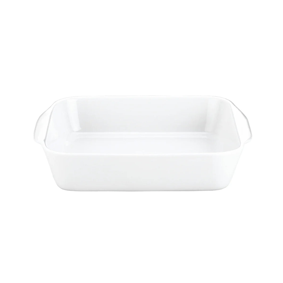 Pillivuyt Square Roasting Dish 17cm x 20cm – plain white porcelain dish with integrated side handles