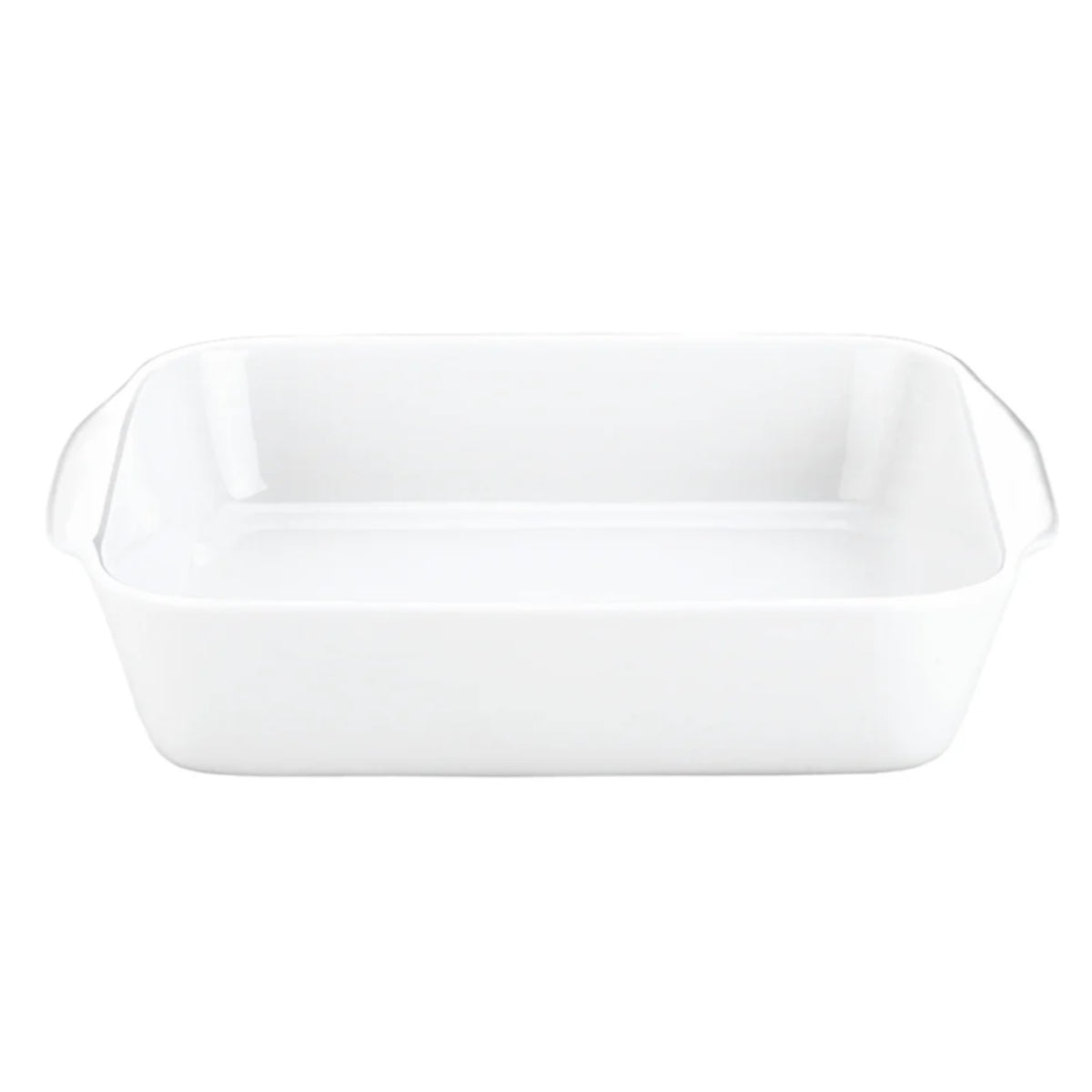Pillivuyt Square Roasting Dish 22x26cm – plain white porcelain dish with integrated side handles