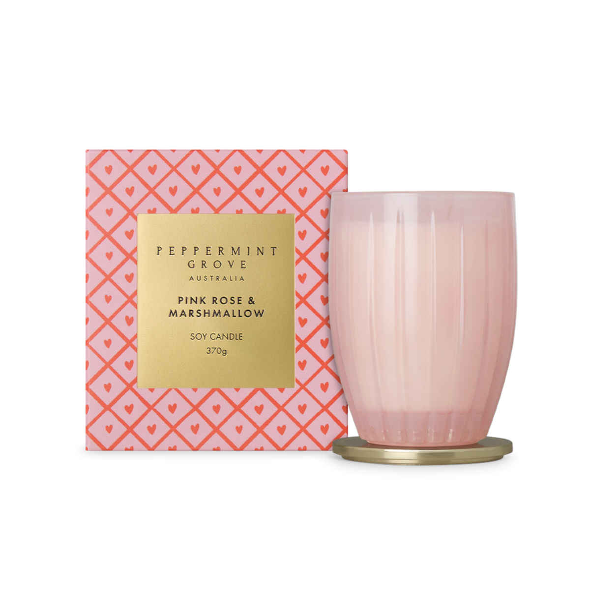 Peppermint Grove Pink Rose & Marshmallow Soy Candle 370g | Minimax