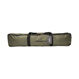 Front view of Planet Finska Croquet Family Moss Green carry bag with black handles