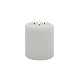 Pure Christmas 3 Wick LED Aura Ribbed Candle White 15x20.5cm – flameless LED candle with ribbed finish for festive home décor.