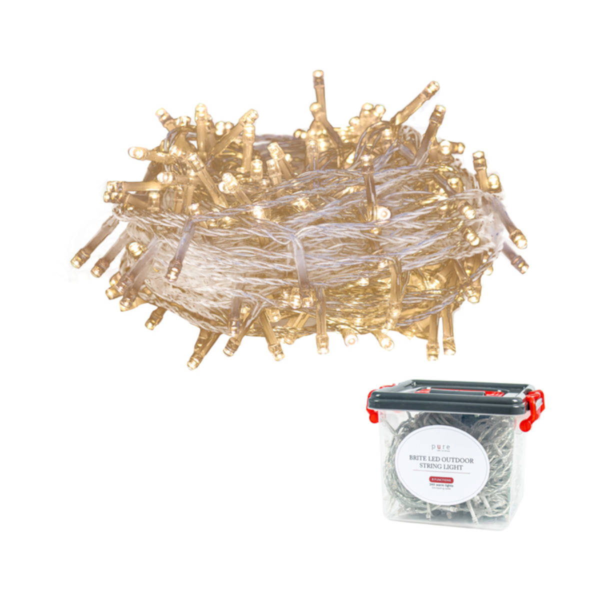 Pure Christmas Brite LED 8 Function String Lights 120L | Minimax