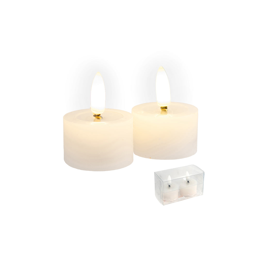 Pure Christmas Flash LED Tealight Small Set of 2