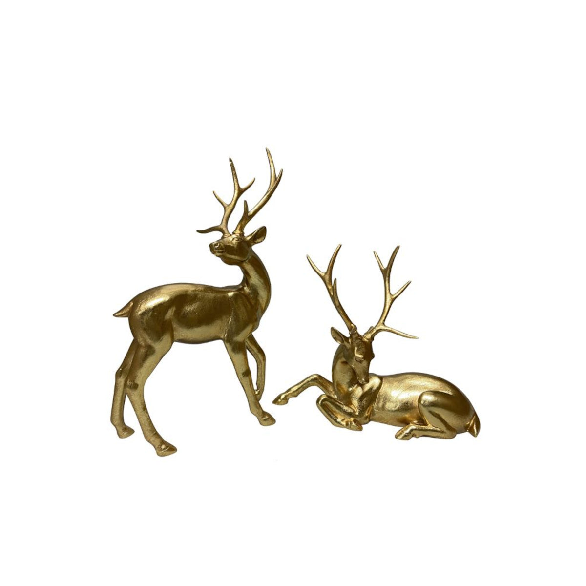 Pure Christmas Resin Shiny Deer Gold Small 2 Assorted (Price per item) | Minimax