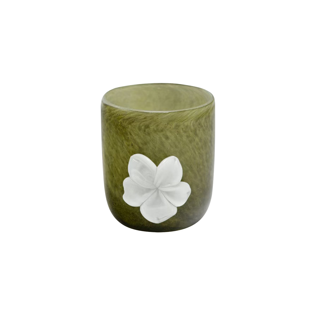 Pure Homewares Elisse Glass Flower Pot Large Green/White | Minimax