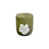 Pure Homewares Elisse Glass Flower Pot Large Green/White | Minimax