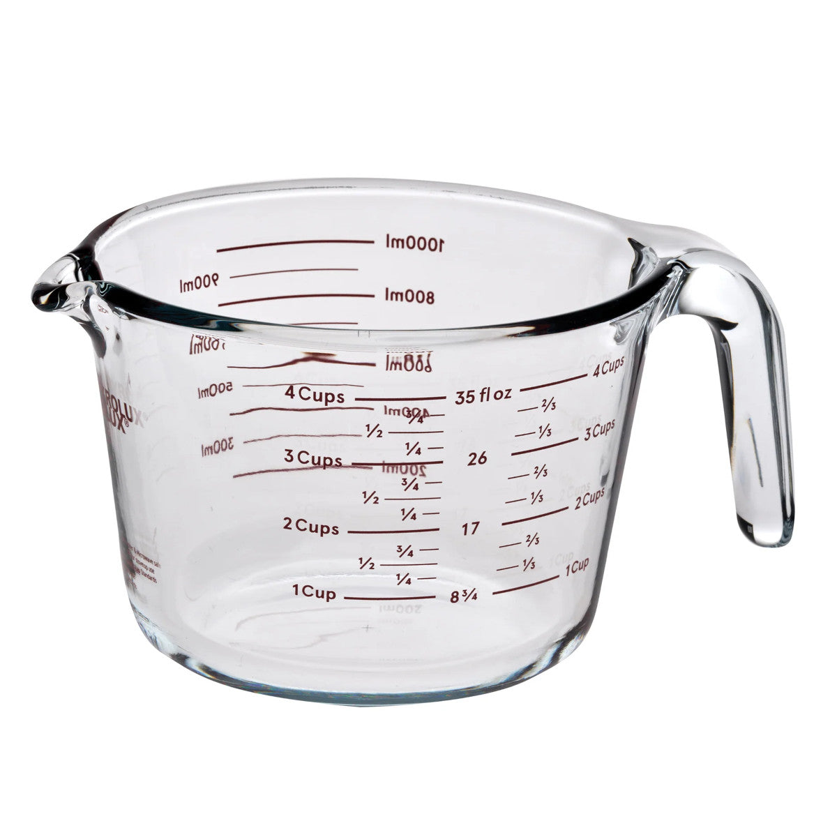 Pyrolux Measuring Jug 1L – close-up empty jug with clear measurements