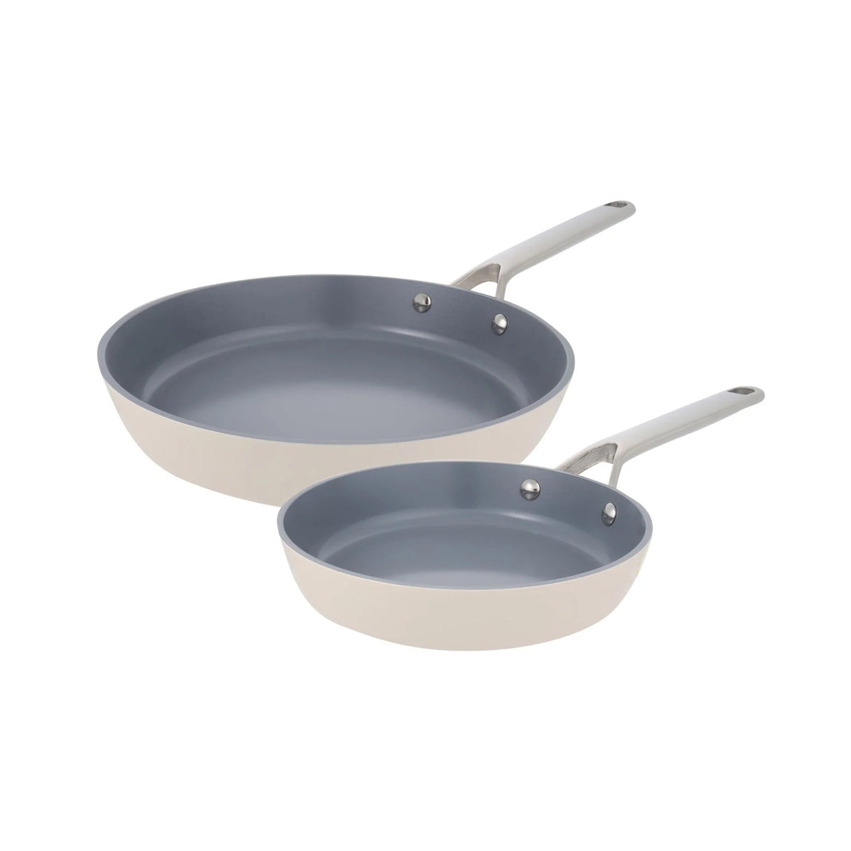 Pyrolux Nexgen 2 piece frypan set in ivory including 20cm and 28cm pans