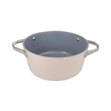 Pyrolux Nexgen casserole dish in ivory with glass lid and stainless steel handles