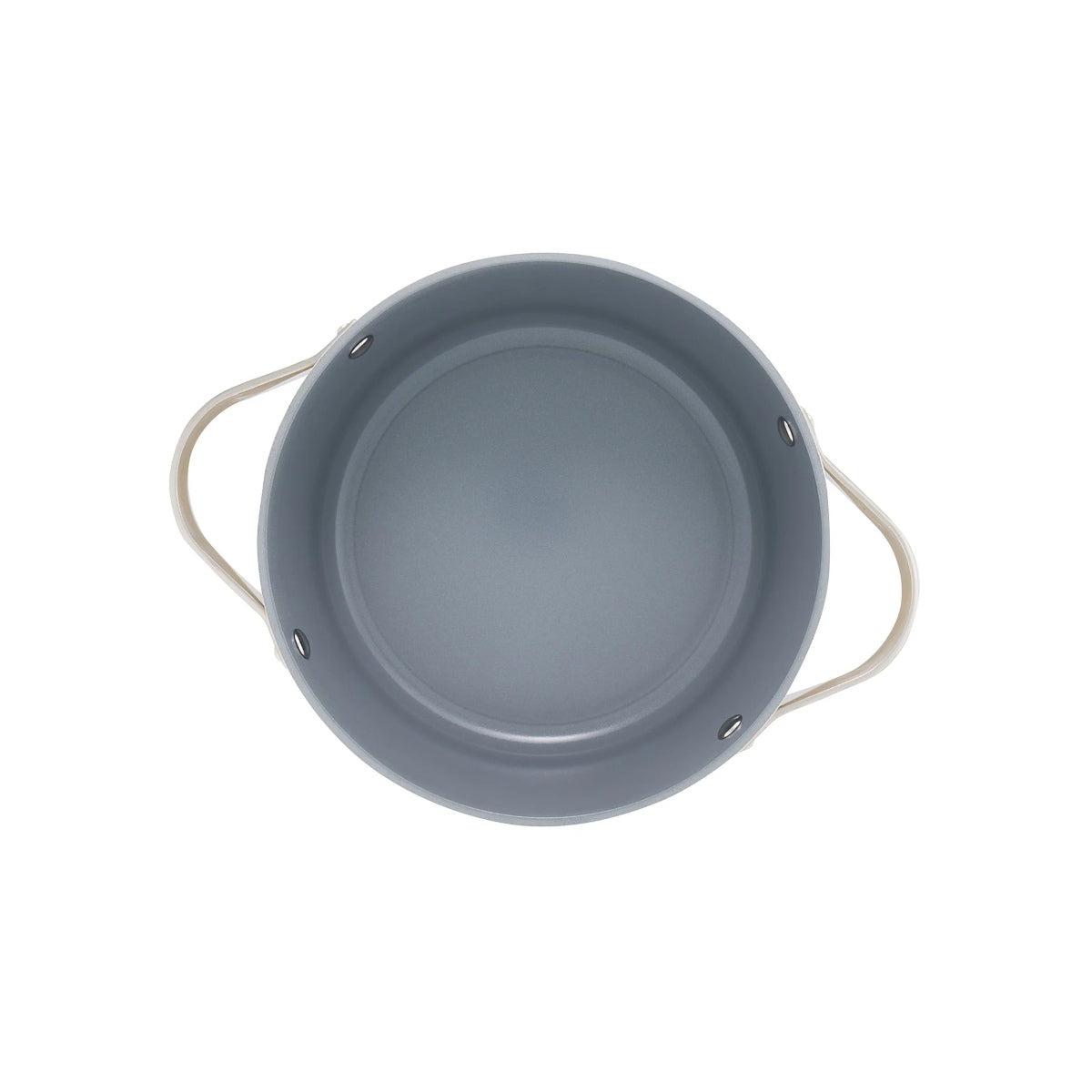 Pyrolux Nexgen casserole dish in ivory with glass lid and stainless steel handles
