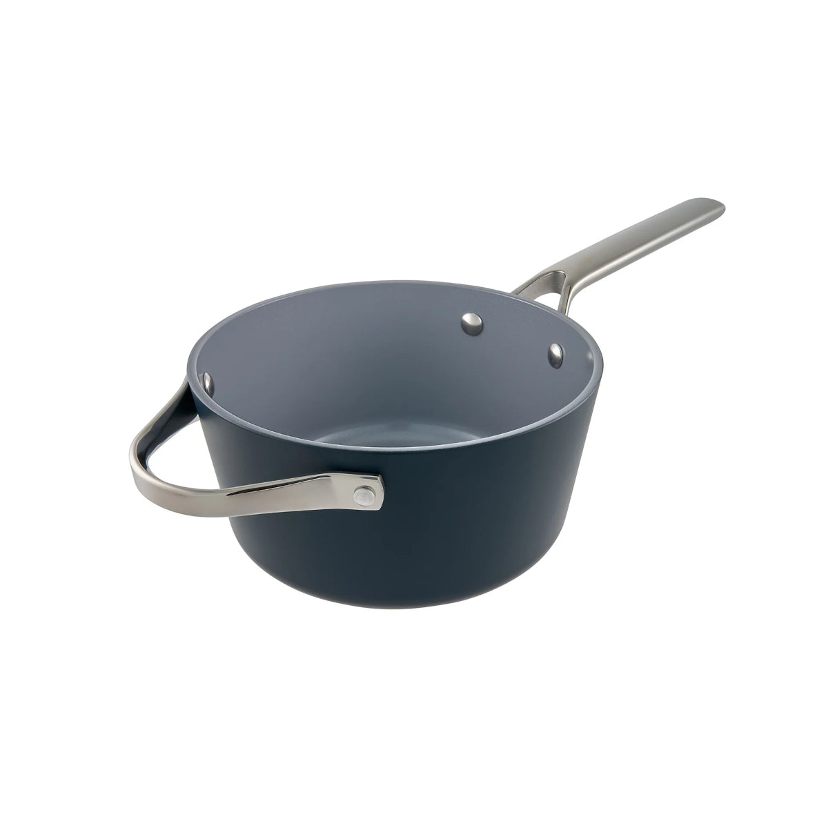 Open Pyrolux Nexgen saucepan showing grey nonstick interior and long handle