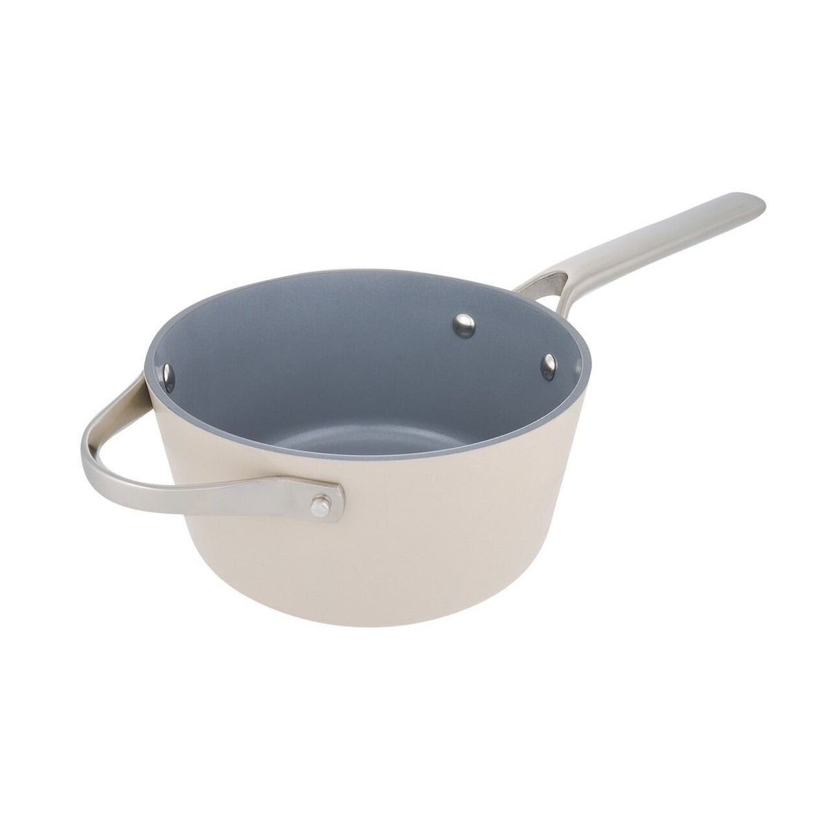 Pyrolux Nexgen saucepan in ivory with glass lid and stainless steel handles
