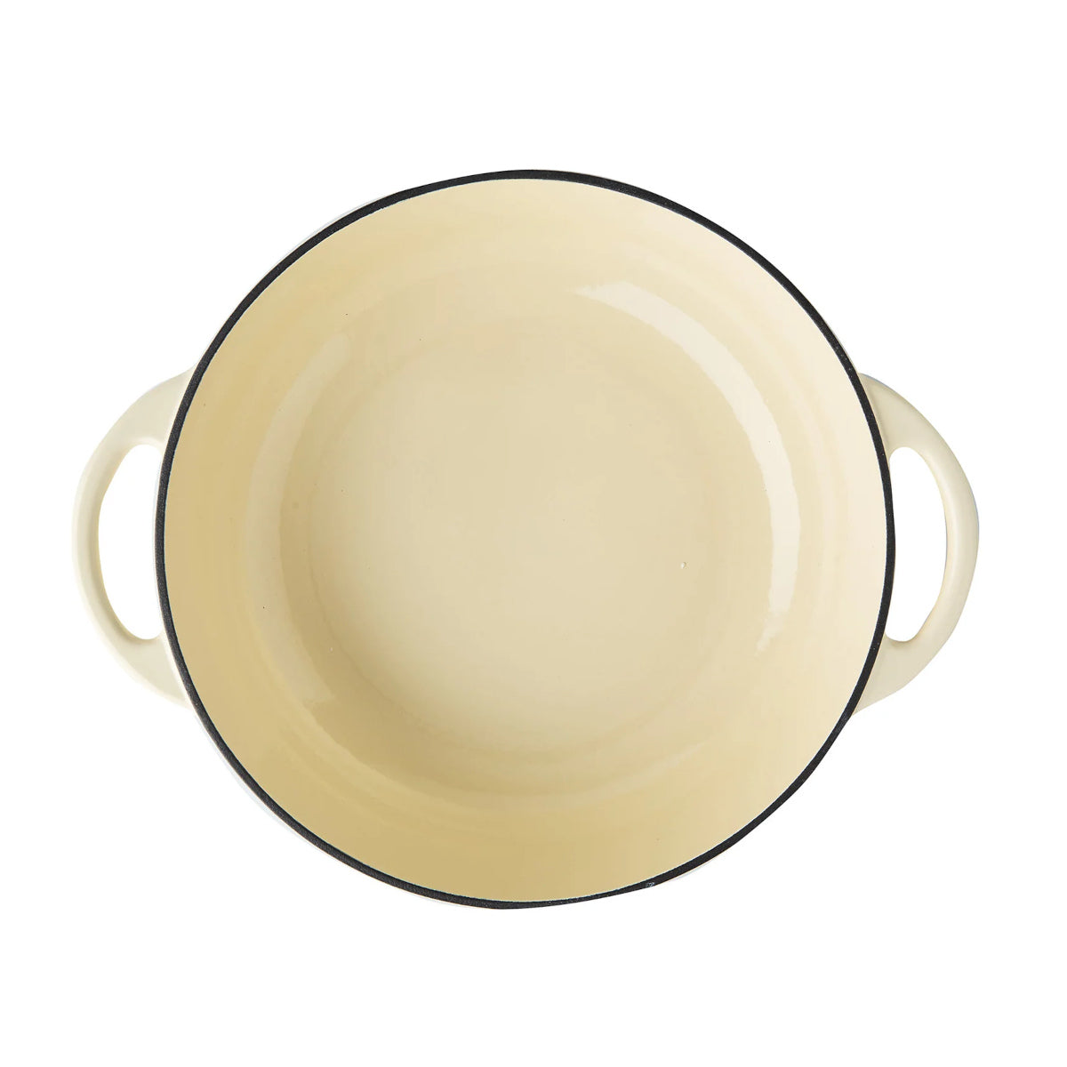 Pyrolux Pyrochef Chef's Pan Meringue 30cm – top view of cream interior with dual handles