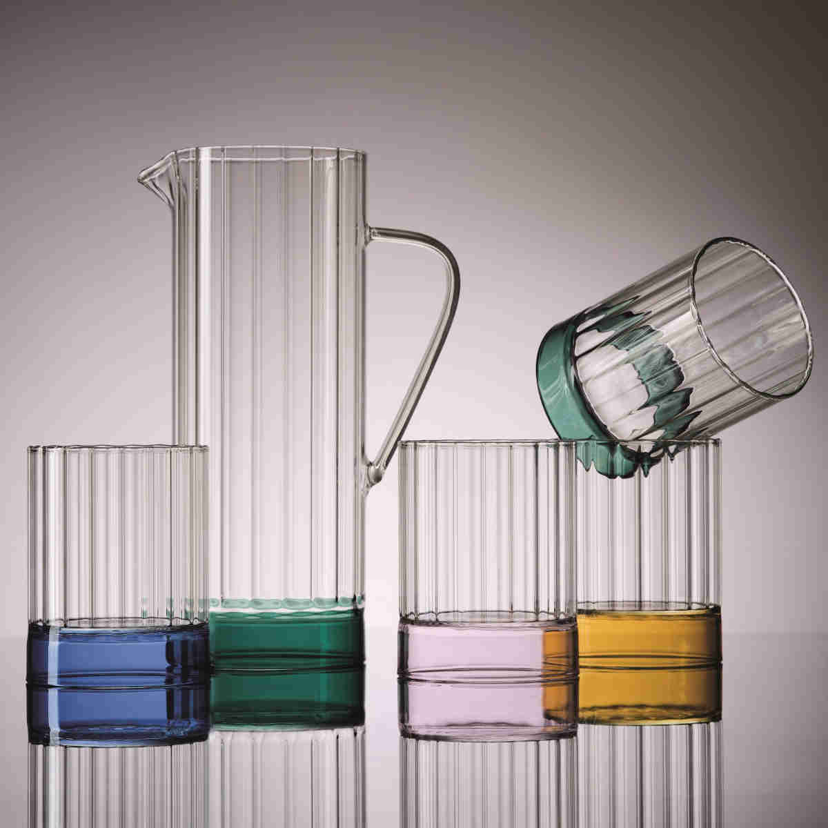 IVV Quattro Note Green Borosilicate Water Jug Green 1L | Minimax