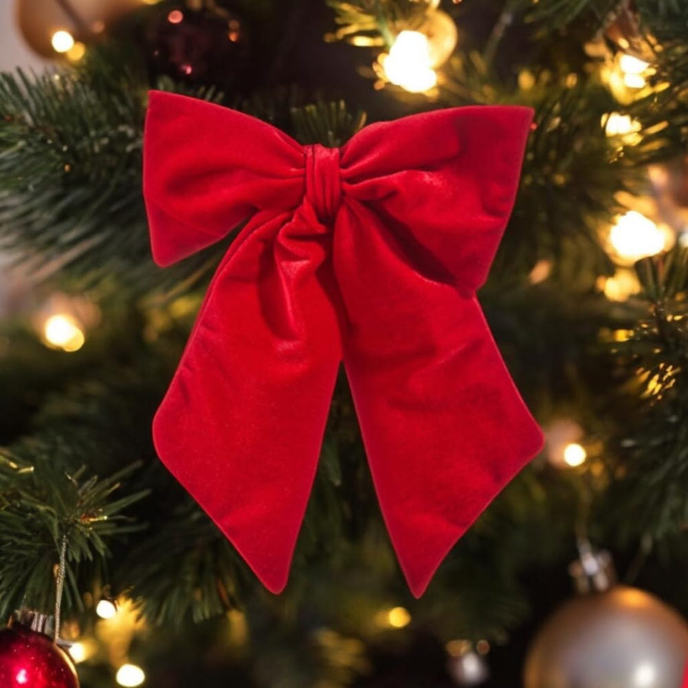 RAZ Velvet Bow Clip Red 27cm