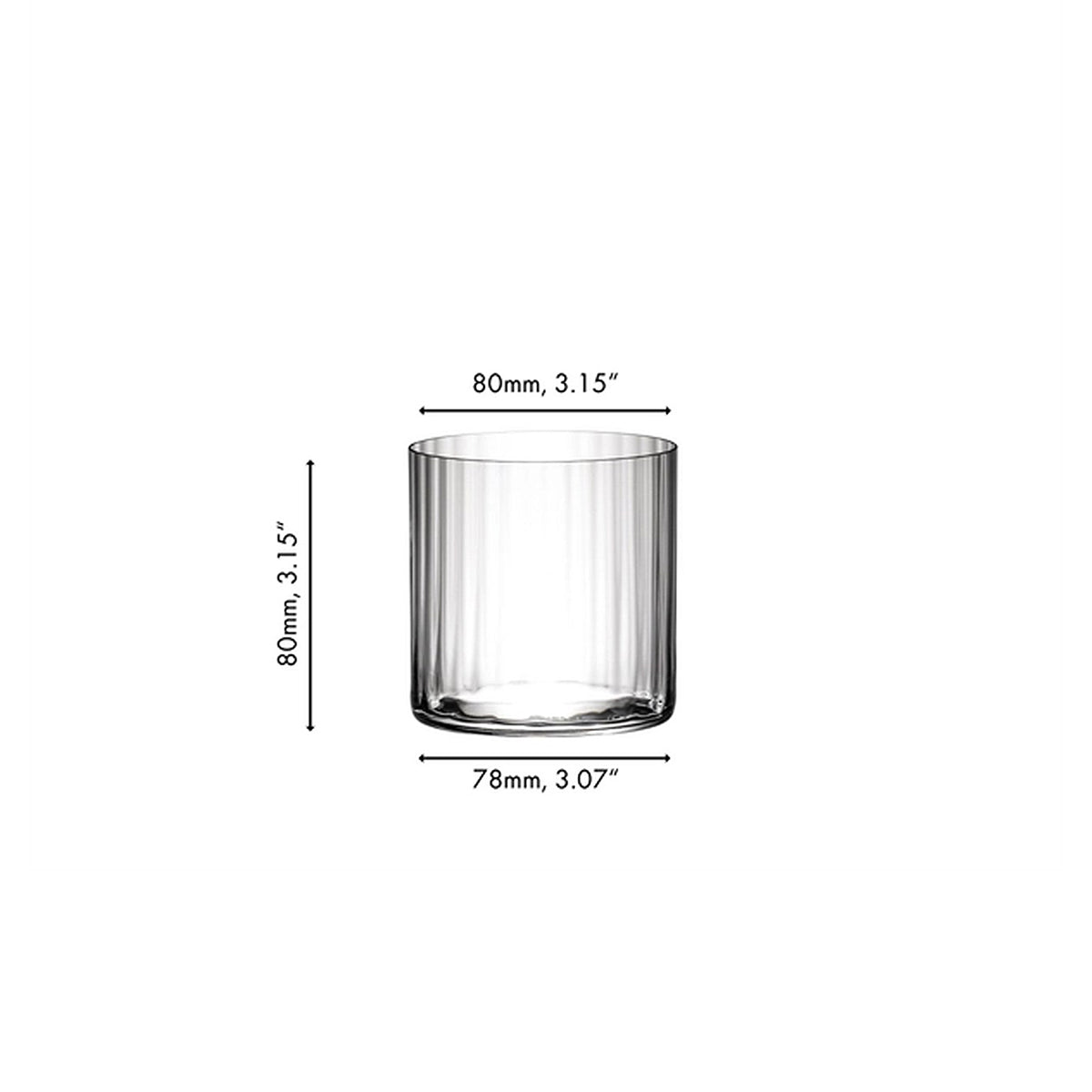 RIEDEL H20 Optic All Purpose Tumbler 330ml (Set of 2) - glass dimensions