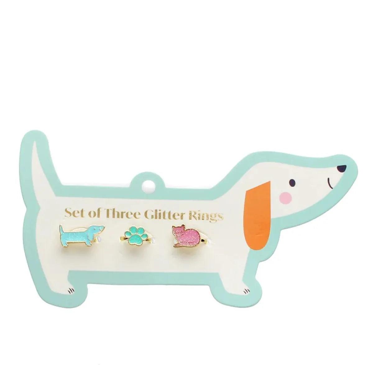 Rex London Dog & Cat Glitter Ring (Set of 3) | Minimax