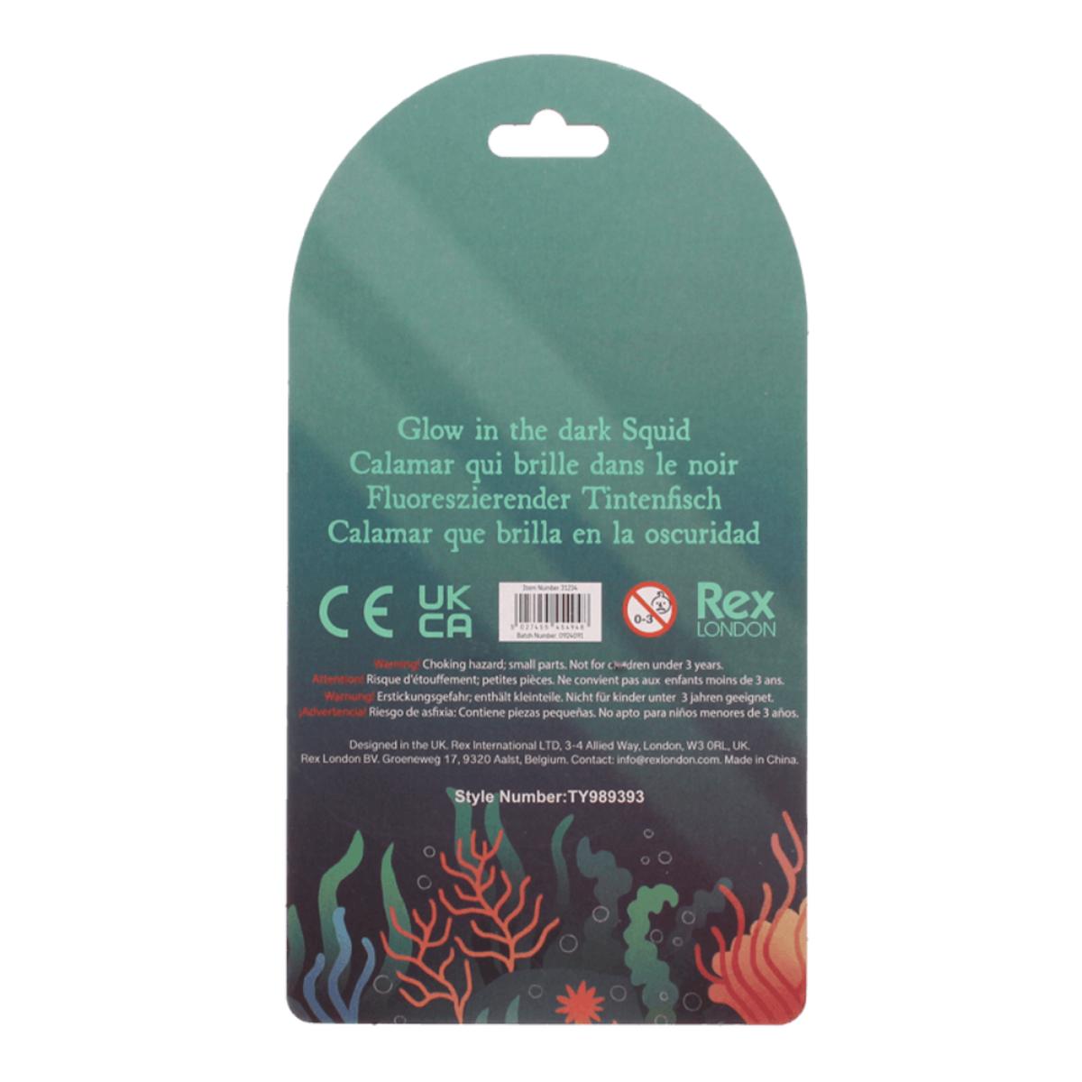Rex London Glow in the Dark Squishy Squid Toy | Minimax