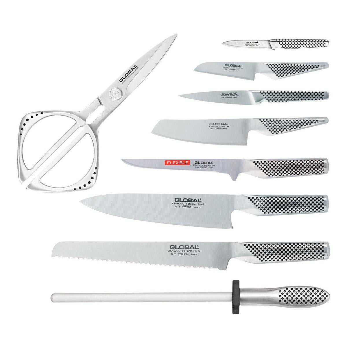 Global Takashi Knife Block Set 10 Piece | Minimax