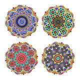Pure Christmas Hepburn Mandala Round Ceramic Coaster Set of 4 – colourful ceramic coasters with intricate mandala designs, perfect for dining