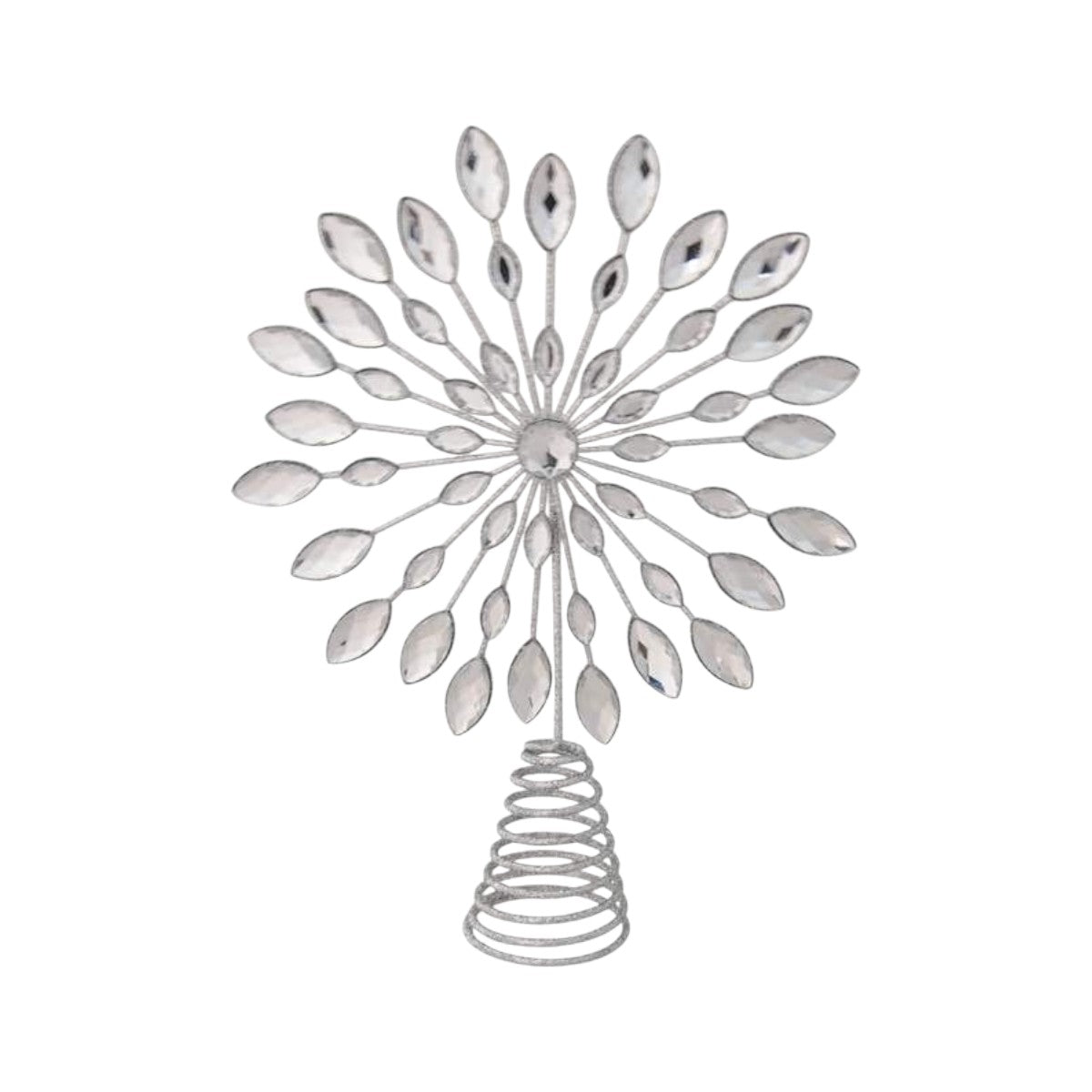 Swing Gifts Jewelled Flowerburst Tree Topper Silver
