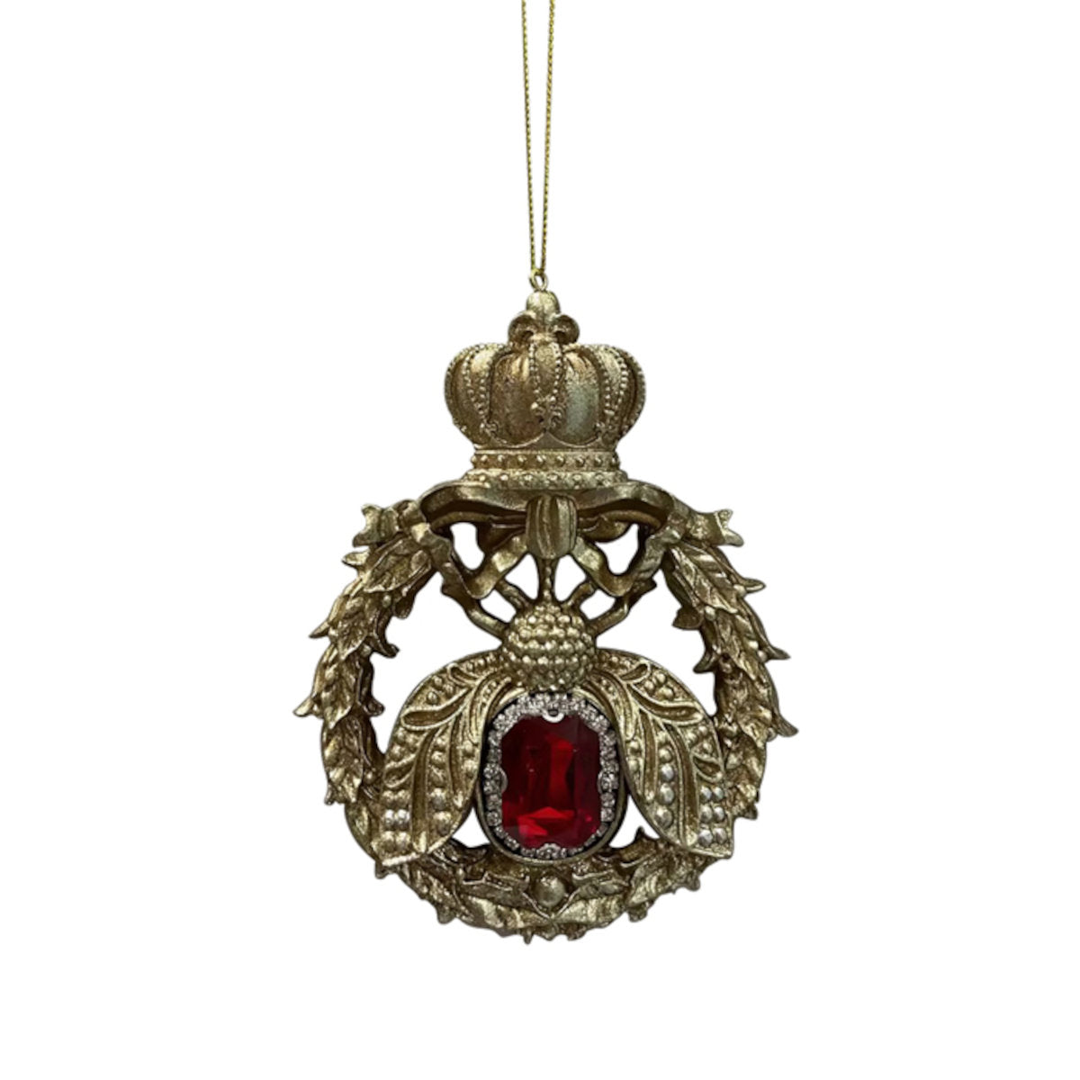 Pure Christmas Resin Bee Decoration Gold/Red 13cm | Minimax